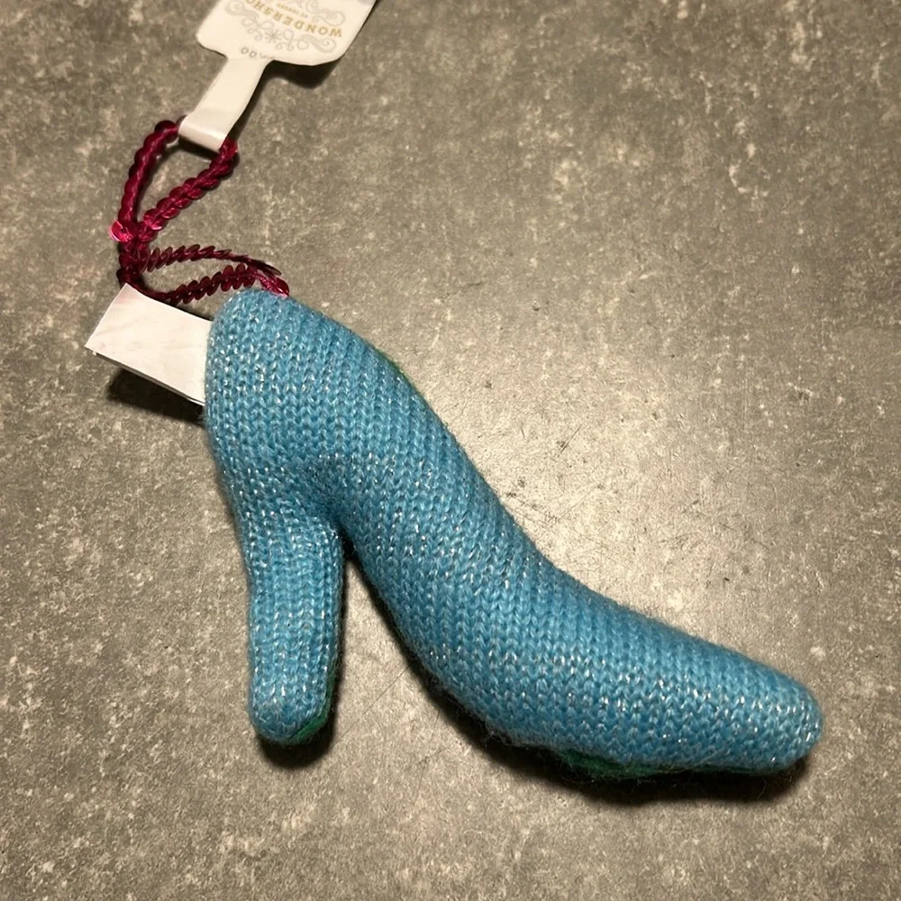 Target 2023 Wondershop Ornament Pink Sequin High Heels Blue Green Knit Xmas